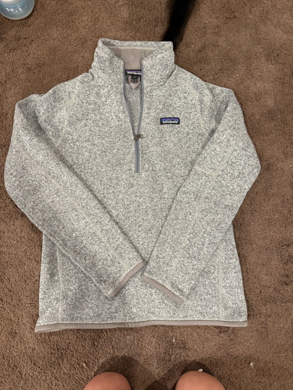 Patagonia Light Gray Heather Quarter-Zip Fleece Pullover